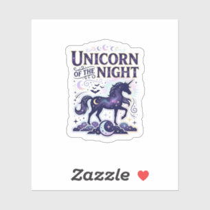 Einhorn der Nacht Grafikdesign Zazzle Design_ Aufkleber