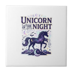 Einhorn der Nacht Grafikdesign Zazzle Design_ Fliese