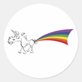 Einhorn, der Regenbogenkleber züchtet Runder Aufkleber