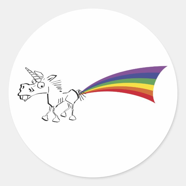 Einhorn, der Regenbogenkleber züchtet Runder Aufkleber (Vorderseite)