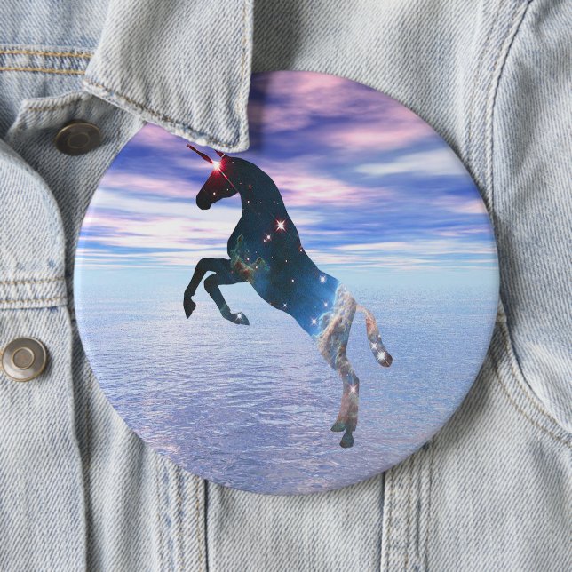 Einhorn der Sterne Pinback-Button Button (Beispiel)
