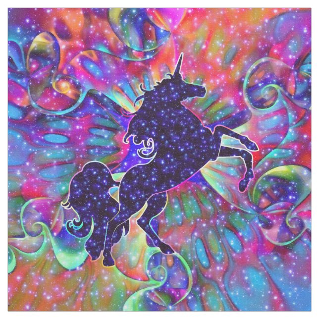 EINHORN DES UNIVERSUMS mehrfarbig Stoff (Muster)