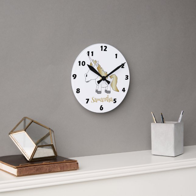 Einhorn-Design Runde Wanduhr (Büro)