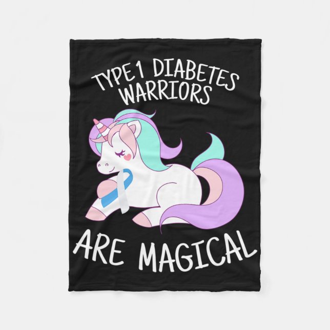 Einhorn-Diabetes-Krieger-Geschenk Fleecedecke (Vorderseite)