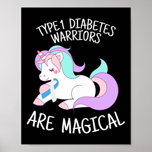 Einhorn-Diabetes-Krieger-Geschenk Poster (Vorne)