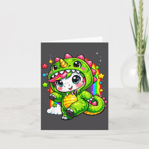 Einhorn-Dinosaur-Farbkostüm-Cosplay-Regenbogen Karte