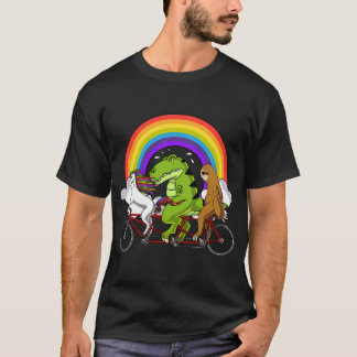 Einhorn Dinosaur Faultier Fahrrad fahren T-Shirt