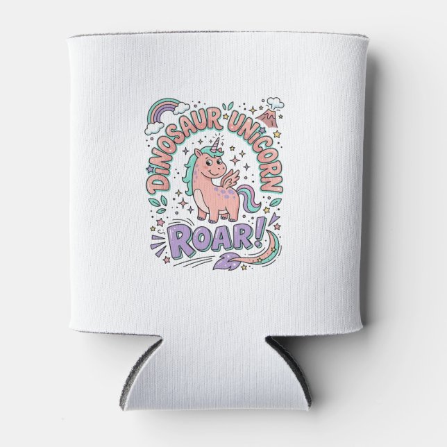 Einhorn Dinosaurier Einhorn Brüllen Retro-Stil T-S Dosenkühler (Vorderseite)