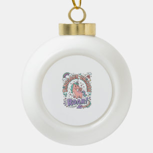 Einhorn Dinosaurier Einhorn Brüllen Retro-Stil T-S Keramik Kugel-Ornament