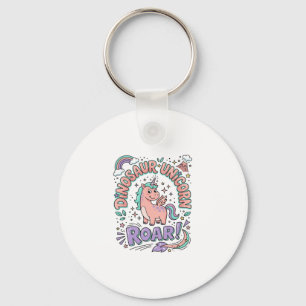 Einhorn Dinosaurier Einhorn Brüllen Retro-Stil T-S Schlüsselanhänger