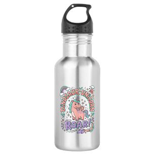 Einhorn Dinosaurier Einhorn Brüllen Retro Style T- Edelstahlflasche