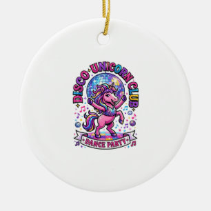 Einhorn Disco Einhorn Club Werbe-Shirt Graphi Keramik Ornament