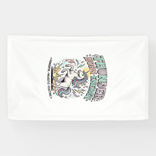 Einhorn-Donnerhorn-Energie-Retro-Stil-Produkt Gr Banner