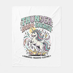 Einhorn-Donnerhorn-Energie-Retro-Stil-Produkt Gr Fleecedecke