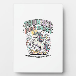 Einhorn-Donnerhorn-Energie-Retro-Stil-Produkt Gr Fotoplatte