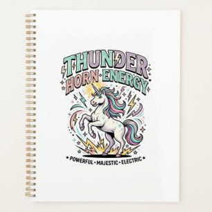 Einhorn-Donnerhorn-Energie-Retro-Stil-Produkt Gr Planer
