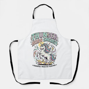 Einhorn-Donnerhorn-Energie-Retro-Stil-Produkt Gr Schürze