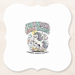 Einhorn-Donnerhorn-Energie-Retro-Stil-Produkt Gr Untersetzer