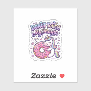 Einhorn Donut Berühre Mein Magisches Geschenkidee  Aufkleber