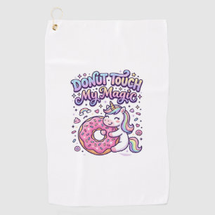 Einhorn Donut Berühre Mein Magisches Geschenkidee Golfhandtuch