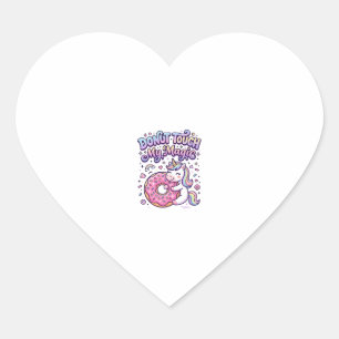 Einhorn Donut Berühre Mein Magisches Geschenkidee  Herz-Aufkleber