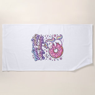 Einhorn Donut Berühre Mein Magisches Geschenkidee Strandtuch