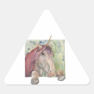Einhorn Dreieckiger Aufkleber