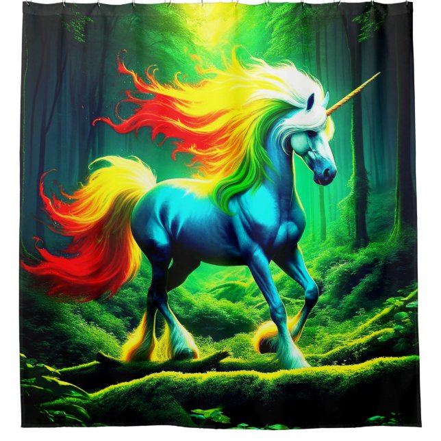 Einhorn Duschvorhang (Vorderseite)