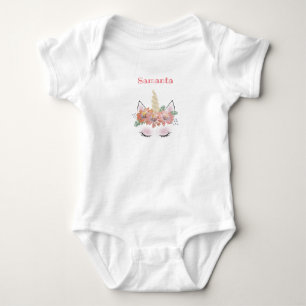 Einhorn, Einhorngesicht, personalisiert, mädchenha Baby Strampler