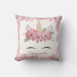 Einhorn, Einhorngesicht, personalisiert, mädchenha Kissen