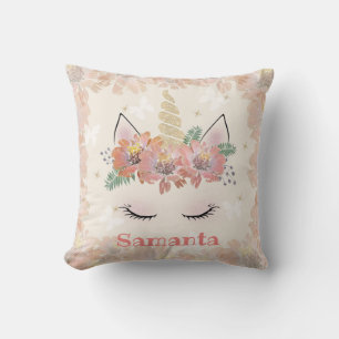 Einhorn, Einhorngesicht, personalisiert, mädchenha Kissen