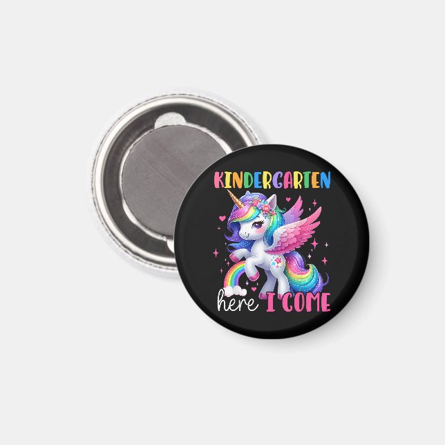 Einhorn Einschulung Kindergarten Magnet (Vorderseite/Rückseite)