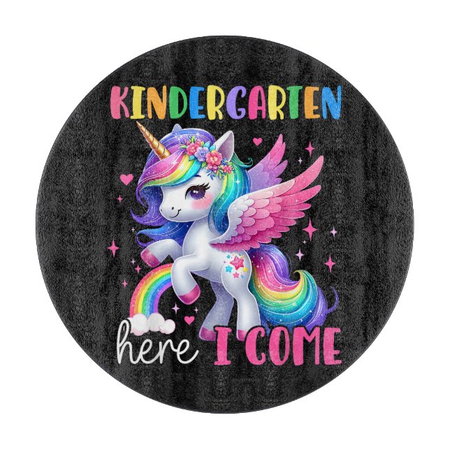 Einhorn Einschulung Kindergarten Schneidebrett (Vorderseite)