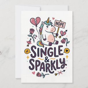 Einhorn einzeln und funkelnd Lustige Grußkarte Feiertagskarte