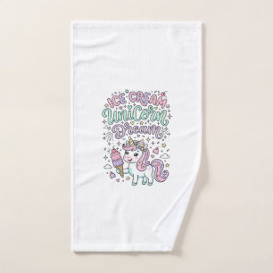 Einhorn Eiscreme Einhorn Traum Cute Pastell Produk Handtuch