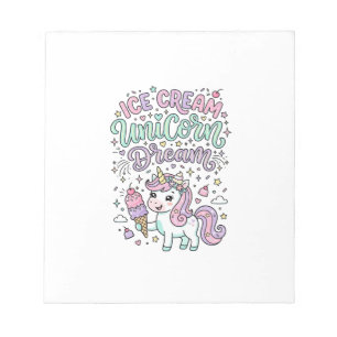 Einhorn Eiscreme Einhorn Traum Cute Pastell Produk Notizblock
