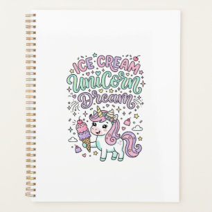Einhorn Eiscreme Einhorn Traum Cute Pastell Produk Planer