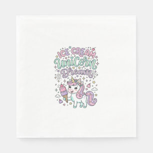 Einhorn Eiscreme Einhorn Traum Cute Pastell Produk Serviette
