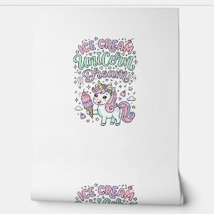 Einhorn Eiscreme Einhorn Traum Cute Pastell Produk Tapete