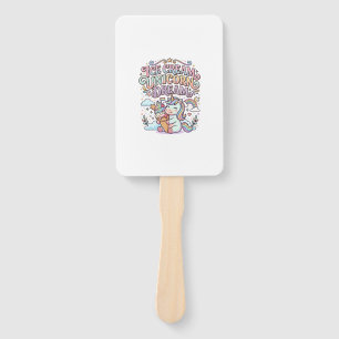 Einhorn Eiscreme Einhorn Traum Lustige Typografie  Fächer