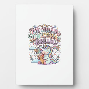 Einhorn Eiscreme Einhorn Traum Lustige Typografie  Fotoplatte