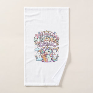 Einhorn-Eiscreme Einhorn-Traum Lustige Typografie  Handtuch