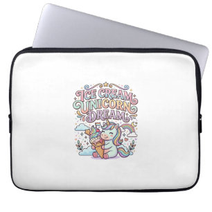 Einhorn-Eiscreme-Einhorn-Traum Lustige Typografie  Laptopschutzhülle