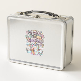 Einhorn Eiscreme Einhorn Traum Lustige Typografie Metall Brotdose
