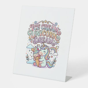 Einhorn Eiscreme Einhorn Traum Lustige Typografie  Sockelschild