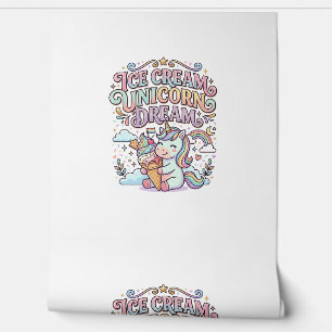 Einhorn-Eiscreme-Einhorn-Traum Lustige Typografie  Tapete
