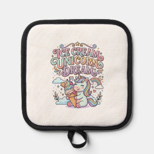 Einhorn Eiscreme Einhorn Traum Lustige Typografie  Topflappen