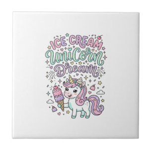 Einhorn Eiscreme Einhorn Traum Süß Pastell Produkt Fliese