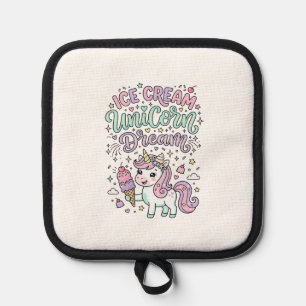 Einhorn Eiscreme Einhorn Traum Süß Pastell Produkt Topflappen
