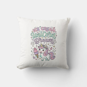 Einhorn Eiscreme Einhorn Traum Süße Pastell Produk Kissen